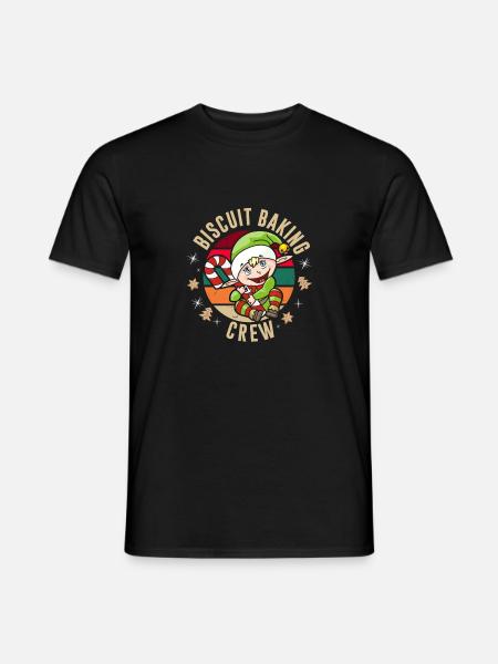 Biscuit baking crew Weihnachtsplätzchen Elfe - Männer T-Shirt - Schwarz