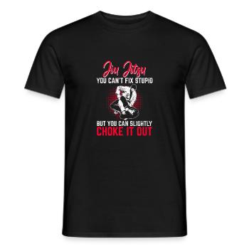 Funny Jiu-Jitsu ne peut pas réparer stupide BJJ Jiu Jitsu Pra - T-shirt homme - noir - Devant - AI Model Male 178 light (178cm)