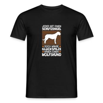 Irischer Wolfshund ist mein Schutzengel - Männer T-Shirt - Schwarz - Vorne - AI Model Male 178 light (178cm)