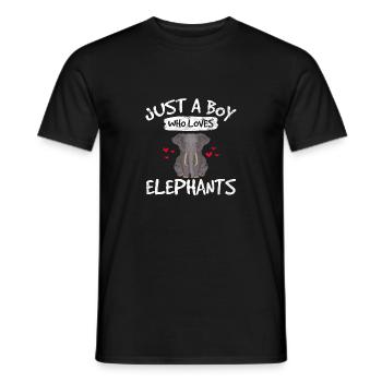 Just A Boy Who Loves Elephants Funny Elephant Love - Men's T-Shirt - black - Front - AI Model Male 178 light (178cm)