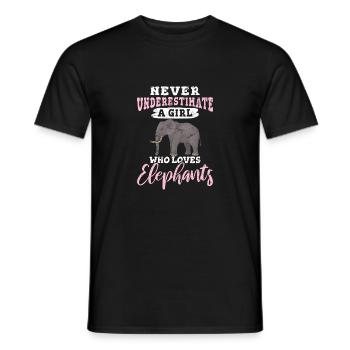 Just A Girl Who Loves Elephants Funny Elephant Lov - Men's T-Shirt - black - Front - AI Model Male 178 light (178cm)