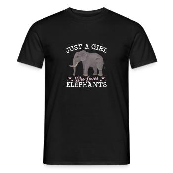 Just A Girl Who Loves Elephants Funny Elephant Lov - Männer T-Shirt - Schwarz - Vorne - AI Model Male 178 light (178cm)