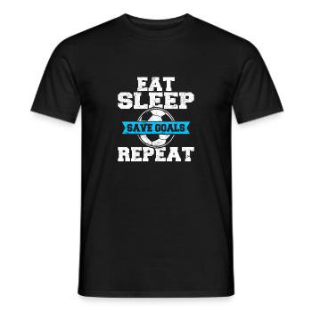 Eat Sleep Save Goals Repeat Soccer Goalie Soccer L - Männer T-Shirt - Schwarz - Vorne - AI Model Male 178 light (178cm)