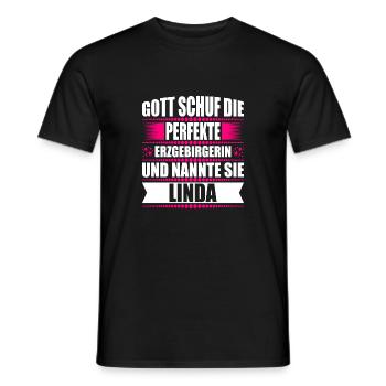Erzgebirge Frau Namen Sachsen Linda - Männer T-Shirt - Schwarz - Vorne - AI Model Male 178 light (178cm)