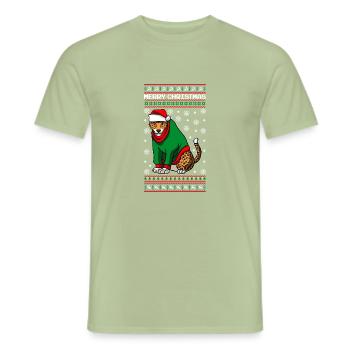 Merry Christmas Leopard - Männer T-Shirt - Sage - Vorne - AI Model Male 178 light (178cm)