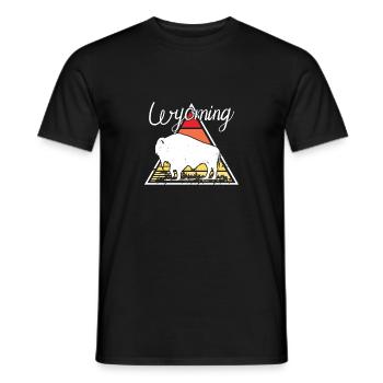 Buffalo Wyoming Souvenir Nature Hiking Mountain Hiking - Men's T-Shirt - black - Front - AI Model Male 178 light (178cm)