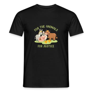 For The Animals, For Justice - Men's T-Shirt - black - Front - AI Model Male 178 light (178cm)