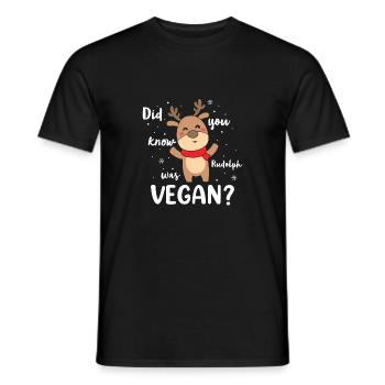 Saviez-vous que Rudolph était végétalien ? - T-shirt homme - noir - Devant - AI Model Male 178 light (178cm)