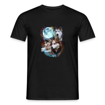3 Moon Sibérien Husky Dog Lover Cool Animal Pet - T-shirt homme - noir - Devant - AI Model Male 178 light (178cm)