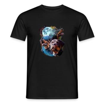 3 Moon Rottweiler Dog Lover Cool Animal Pet Humor - Men's T-Shirt - black - Front - AI Model Male 178 light (178cm)