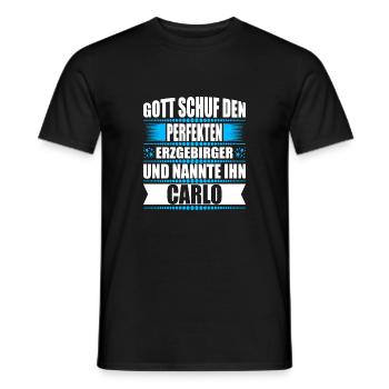Erzgebirge Mann Namen Sachsen Carlo - Männer T-Shirt - Schwarz - Vorne - AI Model Male 178 light (178cm)
