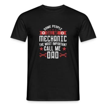 Some people call me mechanic dad gift car mechanic - T-shirt homme - noir - Devant - AI Model Male 178 light (178cm)