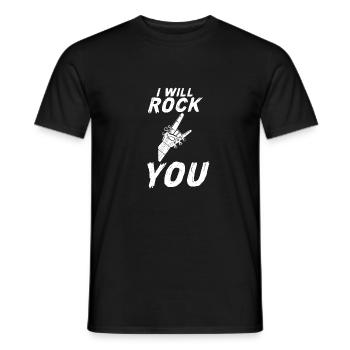 Heavy Metal Will Rock You Metal Fan Rocking Hard R - Men's T-Shirt - black - Front - AI Model Male 178 light (178cm)