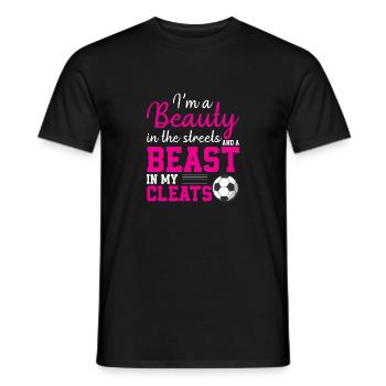 Ich bin eine Schönheit auf der Straße und ein Biest in meinen Stollenschuhen - Männer T-Shirt - Schwarz - Vorne - AI Model Male 178 light (178cm)
