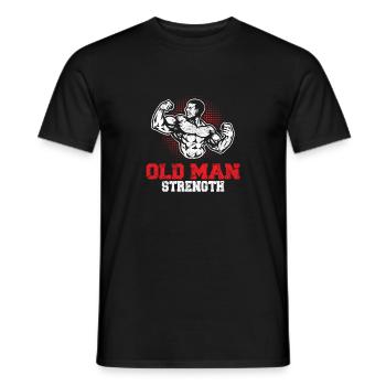 Old Man Strength Gym Dad Workout Weightlifting Tra - Men's T-Shirt - black - Front - AI Model Male 178 light (178cm)