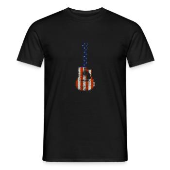 Guitariste Acoustique Musicien US American Flag G - T-shirt homme - noir - Devant - AI Model Male 178 light (178cm)