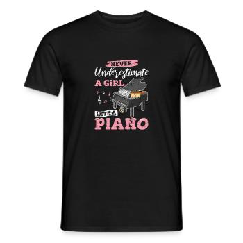 Music Piano Player Pianist Keyboardist Keyboard Pl - Männer T-Shirt - Schwarz - Vorne - AI Model Male 178 light (178cm)