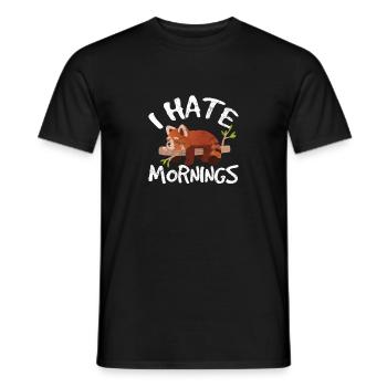 Red Panda Love Cute Lazy Animal I Hate Mornings Zo - Men's T-Shirt - black - Front - AI Model Male 178 light (178cm)