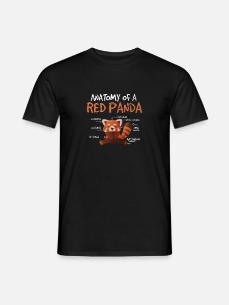 Red Panda Anatomy of a Red Panda Science Zoologist - Männer T-Shirt - Schwarz