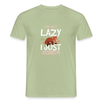 Red Panda Love Lazy Panda Bear pour femmes Zoologiste - T-shirt homme - vert sauge - Devant - AI Model Male 178 light (178cm)