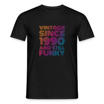 Vintage 1990 - Männer T-Shirt - Schwarz - Vorne - AI Model Male 178 light (178cm)