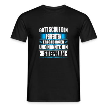 Erzgebirge Mann Namen Sachsen Stephan - Männer T-Shirt - Schwarz - Vorne - AI Model Male 178 light (178cm)