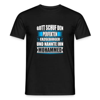 Erzgebirge Mann Namen Sachsen Mohammed - Männer T-Shirt - Schwarz - Vorne - AI Model Male 178 light (178cm)