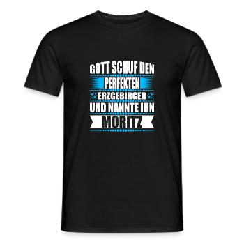 Erzgebirge Mann Namen Sachsen Moritz - Männer T-Shirt - Schwarz - Vorne - AI Model Male 178 light (178cm)