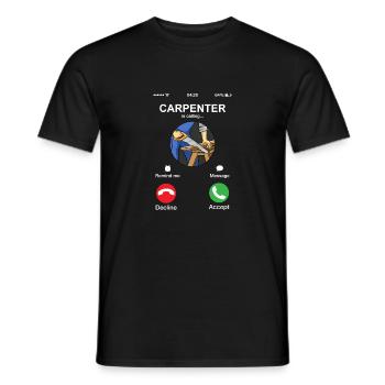 Zimmermann nennt Humor Holzarbeiter Holzbearbeitung - Männer T-Shirt - Schwarz - Vorne - AI Model Male 178 light (178cm)
