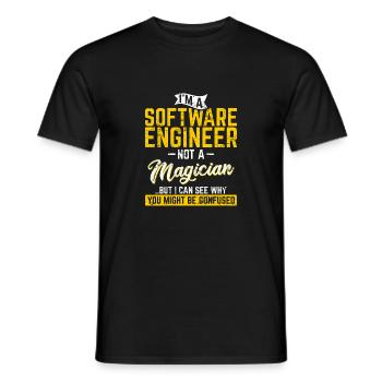 Software Engineer Not A Magician Programmer Develo - Men's T-Shirt - black - Front - AI Model Male 178 light (178cm)