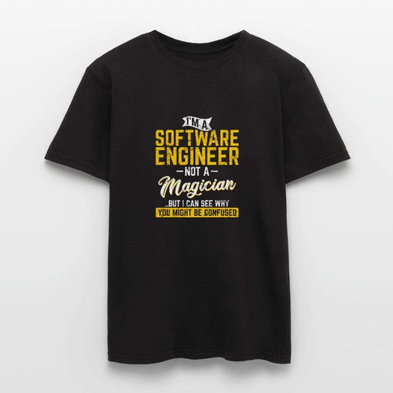 Software Engineer Not A Magician Programmer Develo Männer T-Shirt