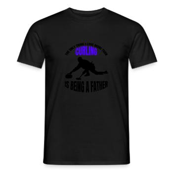 Curling Stone Curl Gift Curler Curling Stone - Men's T-Shirt - black - Front - AI Model Male 178 light (178cm)