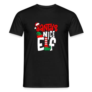 Lutin de Nice du Père Noël - T-shirt homme - noir - Devant - AI Model Male 178 light (178cm)
