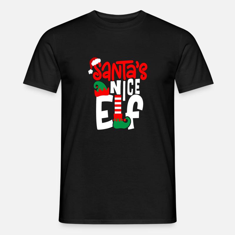 Santa s Nice Elf - Männer T-Shirt - Schwarz