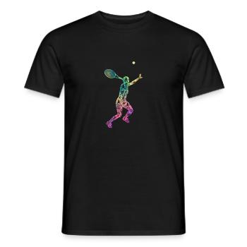 Tennisspieler Positionen Bälle Schläger Sport - Männer T-Shirt - Schwarz - Vorne - AI Model Male 178 light (178cm)