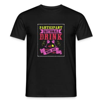 Participant National Drink Wine Day T-Shirt - Men's T-Shirt - black - Front - AI Model Male 178 light (178cm)