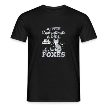 Arctic Fox Girl Who Loves Arctic Foxes Girl Fox C - Men's T-Shirt - black - Front - AI Model Male 178 light (178cm)
