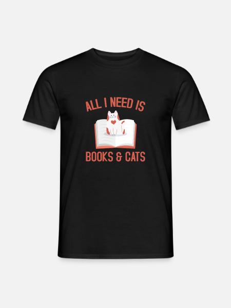 All I need is books - Männer T-Shirt - Schwarz