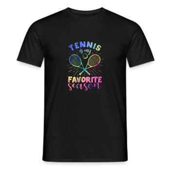 Funny Sports Fan Player Coach Tennis is mine - Men's T-Shirt - black - Front - AI Model Male 178 light (178cm)