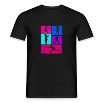 Tennisspieler Silhouette Trainer Fan Sport - Männer T-Shirt - Schwarz - Vorne - AI Model Male 178 light (178cm)