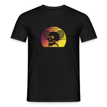 Tennis Skull Player Coach Fan Funny Sport - Men's T-Shirt - black - Front - AI Model Male 178 light (178cm)
