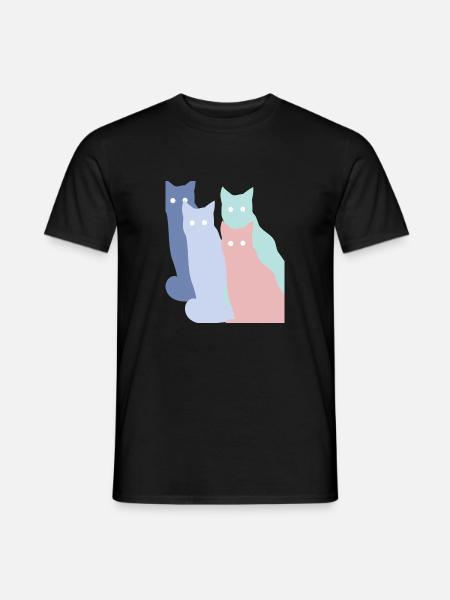 Chats pastels - T-shirt homme - noir