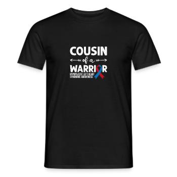 Cousin d’un guerrier, ruban rouge et bleu HLHS - T-shirt homme - noir - Devant - AI Model Male 178 light (178cm)