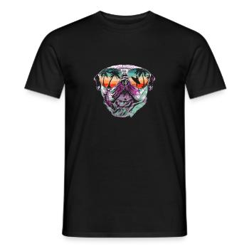 Mops Möpse Hund - Männer T-Shirt - Schwarz - Vorne - AI Model Male 178 light (178cm)