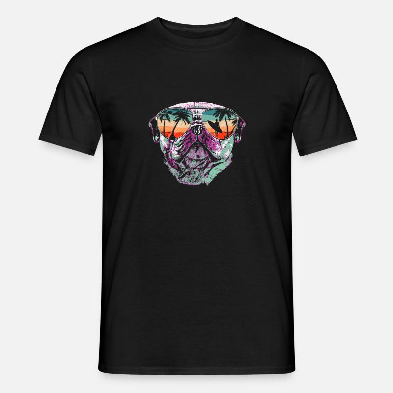 Mops Möpse Hund - Männer T-Shirt - Schwarz