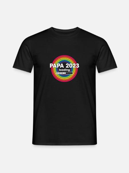 Papa 2023 Loading - Männer T-Shirt - Schwarz