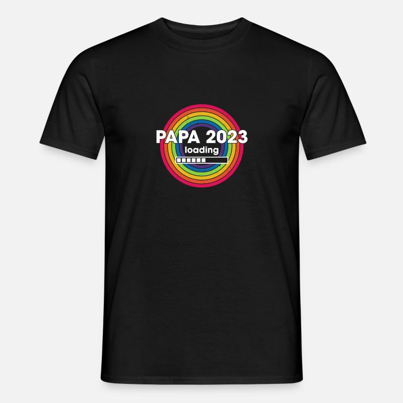 Papa 2023 Loading - Männer T-Shirt - Schwarz