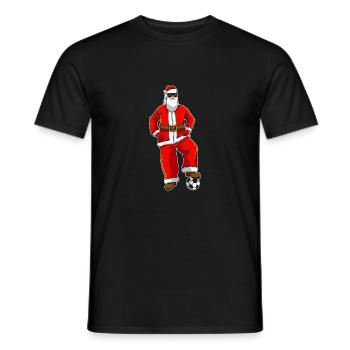 Football Père Noël - T-shirt homme - noir - Devant - AI Model Male 178 light (178cm)