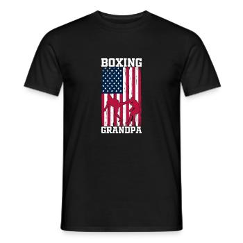 Boxe Drapeau Américain Boxe Grand-père Arts Martiaux B - T-shirt homme - noir - Devant - AI Model Male 178 light (178cm)