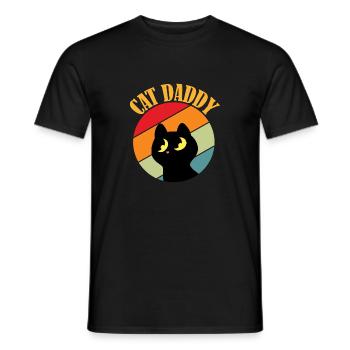 Papa chat - T-shirt homme - noir - Devant - AI Model Male 178 light (178cm)